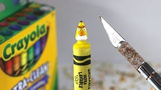 CRAYON CARVING ART  Angry Birds CHUCK Sculpture [upl. by Naz376]