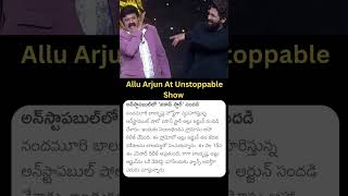 Allu Arjun at Unstoppable Show unstoppablewithnbk alluarjun nbk aha entertainment teluguactor [upl. by Neros]