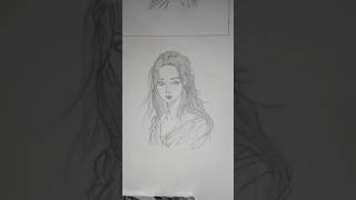 Girl face sketch beginnerart drawing shorts [upl. by Belloir]