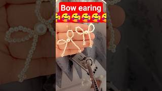 bow bowearing bowjwellerybeautifulearings diyjewellerymakingathome [upl. by Nessaj868]