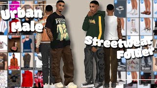 THE BEST Sims 4 FREE Male CC Folder Part 2💫💗 Urban Streetwear Lookbook  CC Links [upl. by Jelks]