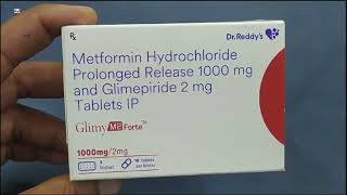 Glimy M2 Forte Tablet  Metformin Hydrochloride Prolonged Release 1000 mg and Glimepiride 2 mg Tab [upl. by Chicky]