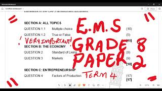 EMS Grade 8 Paper 2 Term 4 November Exam [upl. by Asim]