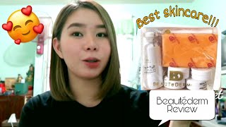 BEAUTEDERM REVIEW 17 days trying out this skincare set Okay ba for acne prone skin [upl. by Eseyt]