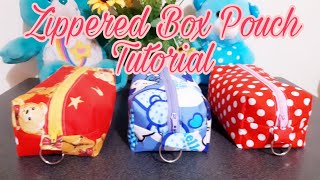 ZIPPERED BOX POUCH TUTORIAL [upl. by Lehcyar]