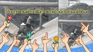 Barge unloads 4000 tons of cobblestone Part 9  Relaxing video [upl. by Honor450]