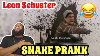 🇿🇦 LEON SCHUSTER SNAKE PRANK SCHUKS TSHABALALA  REACTION 😂 [upl. by Poppas]