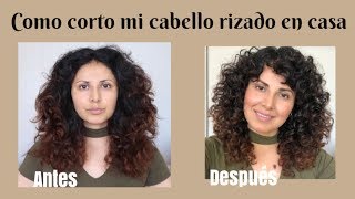 COMO CORTAR CABELLO RIZADO EN CASA  RIZOS DEFINIDOS [upl. by Nessie]