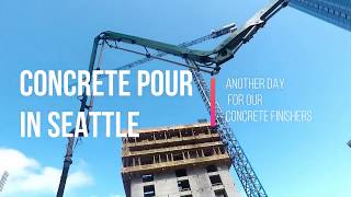 Building Amazon high rise Concrete finishing in Seattle downtown core [upl. by Adalia215]