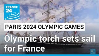 Paris 2024 The Belem carrying the Olympic flame on its way to France • FRANCE 24 English [upl. by Genaro]