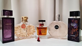 LALIQUE PERFUME COLLECTION  REVIEW  Satine Amethyst Soleil amp more [upl. by Adiazteb]