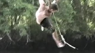 mans pants fall off on river rope swing FUNNY [upl. by Oba]