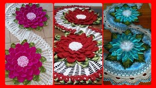 Most Beautiful Crochet Table Runners Decorated Patterns Flowers Patterns Embroidery Patterns [upl. by Harper]