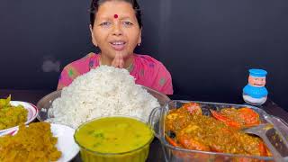 BIGBITES EATING RICE WITH CRAB CURRY OL GHONTO DAL LAU CHINGRI ।। [upl. by Cirdahc]