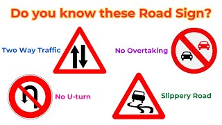 50 Important ROAD SIGNS That You Need To Know When Driving  Traffic Signs  English Vocabulary [upl. by Refinne]