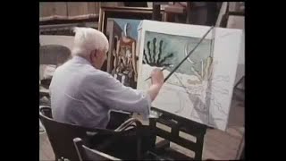 Giorgio de Chirico dipinge dal vivo Il sole sul cavalletto 1973 [upl. by Harcourt]