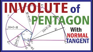 Involute of PENTAGON with Normal amp Tangent Engineering Drawing [upl. by Nerradal55]