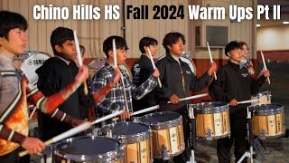 Chino Hills HS Drumline Fall 2024  Warm Ups Part 2 [upl. by Haerb425]