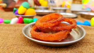 Onion Rings recipeHow to make crispy Onion ringMiniature cookingMini kids kitchenMini Food [upl. by Miharbi]