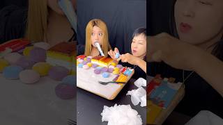 Mochi ice cream race shorts viral mukbang [upl. by Nnylahs]