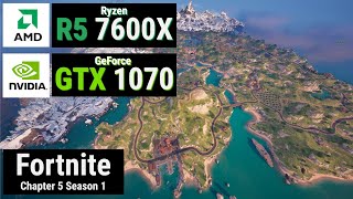 Ryzen 5 7600X  GTX 1070  FORTNITE DX12 [upl. by Bilac992]