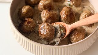 Boulettes de viande hyper tendres sauce champignons et purée 🧡 [upl. by Ainival]