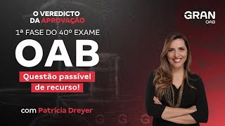 1ª fase do 40º Exame OAB  Questão passível de recurso [upl. by Nairadal698]