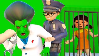 Scary Nick Policeman Arrest Miss T Zombies Jailbreak 2  Scary Teacher Comic Brave Police [upl. by Ynottirb]