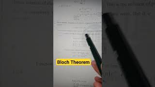 Bloch Theorem Solid state physics csirnet [upl. by Nowad]