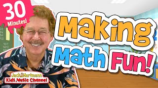 Making Math Fun  30 Minutes of Fun Math Songs for Kids  Jack Hartmann [upl. by Leiru]