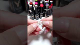 Gradient sunred nails with homemade pat glue yokefellow nailart naildesign nailtutorial [upl. by Ataymik]