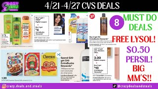 🔥421 CVS Deals 8 MUST DO CVS DEALS FREE LYSOL 050 PERSIL amp HUGE MM’S How To Coupon At CVS [upl. by Hirsh]