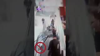 Shopping cart escalator accidentEscalatorSafetyescalatoraccident [upl. by Irac]