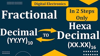 Decimal Fraction to Hexadecimal conversion  Fractional Hexadecimal to Decimal Conversion [upl. by Ailad526]