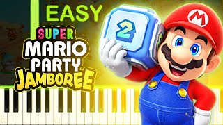 SUPER MARIO PARTY JAMBOREE THEME  EASY Piano Tutorial [upl. by Aislehc649]