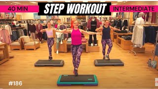 FUN 40 Minute Intermediate Step Aerobics Workout for Weight Loss  133 BPM STEP CLASS [upl. by Oinotnaocram782]