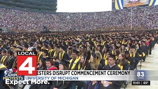 Protesters disrupt commencement ceremony at University of Michigan [upl. by Ahsiela87]