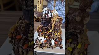 The NUTELLA PEANUT BUTTER WAFFLE TOWER from Elm Street Diner 🧇🍫🥜  DevourPower Shorts [upl. by Lilak]