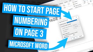 How to Start Page Numbering on Page 3  Microsoft Word [upl. by Ezarra]