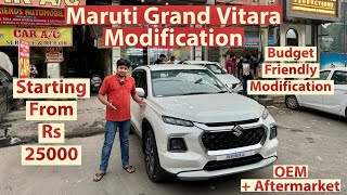 Maruti Grand Vitara Base Model Modification  Base To Top  OEM  Aftermarket Accesories  Car Mode [upl. by Araht14]