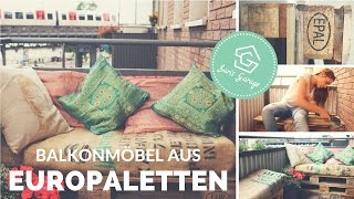 Balkonmöbel aus Paletten selber bauen  Balkon  DIY  Upcycling  Palettenmöbel Anleitung Ideen [upl. by Ispep]