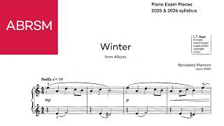 ABRSM Piano Grade 1 20252026 B3 Winter from Allsorts by Marmion [upl. by Price374]