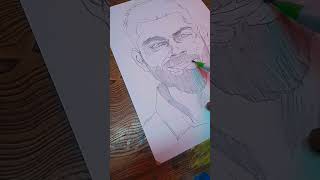 Virat Kohli drawing ✍🏽😍 [upl. by Shaylah]