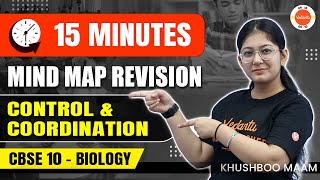 Revise Control and Coordination in 15 Minutes ⏰🧠 Mega Mind Map Revision 🚀 Class 10 CBSE Boards 2024 [upl. by Ilanos958]