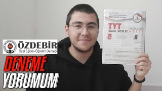 TÜRKİYE GENELİ 5 ÖZDEBİR TYT DENEME YORUMUM KOLAY ORTA ZOR yks yks2024 [upl. by Gnohc]