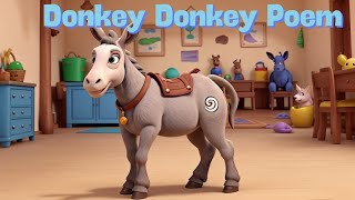 Donkey Donkey Poem  Rhymes for kids happykidz poem [upl. by Nichols548]