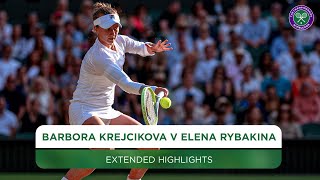 Barbora Krejcikova v Elena Rybakina  SemiFinal Extended Highlights  Wimbledon 2024 [upl. by Siraval]