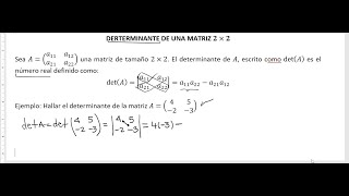 Determinante simple 1 para una matriz de tamaño 2x2 [upl. by Andert]