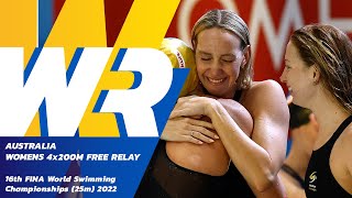 NEW WORLD RECORD 🚨🚨  Women’s 4x200m Freestyle Relay  16th FINA World Swimming Championships 2022 [upl. by Eglanteen]