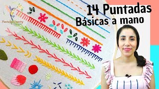 BORDADO A MANO PARA PRINCIPIANTES PASO A PASO 😘 14 PUNTADAS BÁSICAS QUE DEBES APRENDER [upl. by Pengelly]